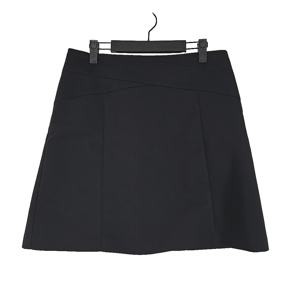 ELLE Black A-line Fully Lined Mini Skirt W/Back Zipper Size 10 EUC